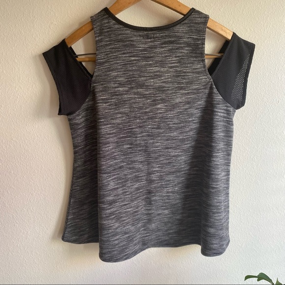Lukka Lux Open Shoulder Workout Activewear Top Shirt Black Grey Revolve - Picture 7 of 8
